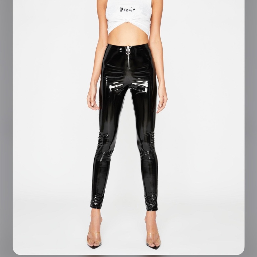 Black Vinyl Pants
